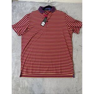 Greyson Polo Mens Wasaga Large Sugarcane Stripe NWT Performance Golf Shirt